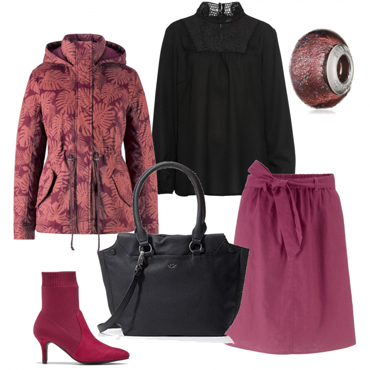 Outfit donna - Urban #5958. Stile Urban per Ufficio. Abbinamento con sneakers, reggiseni, parka, cardigans, ciondoli, borsa tote.