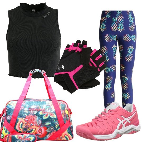 Outfit donna - Il borsone multicolor. Stile Basic per Sport.