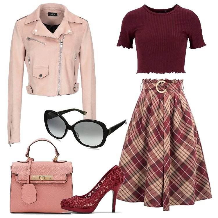 Outfit donna - GET THE LOOK: Jessica Alba. Stile Bon Ton per Tutti i giorni. Abbinamento con cappotti, vestiti lunghi, top, borsa a tracolla, gonne, occhiali da sole.