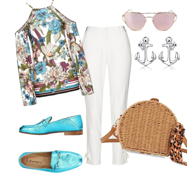 Outfit femme - Lumineuse turquoise. Style Tendance pour Tous les jours. Assortir avec bottes, pantalons longs, mocassins et chaussures à lacets, sacs en bandoulière, boucles d'oreilles, lunettes de soleil.