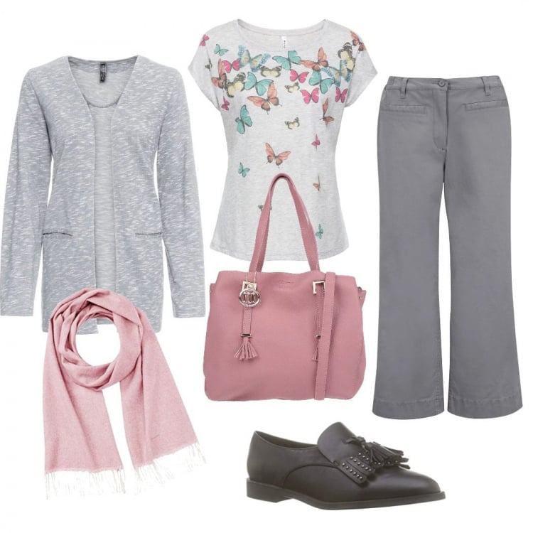 Outfit femme - ♡ Doux Papillons ♡. Style Bon Ton pour Tous les jours. Assortir avec pantalons longs, t-shirts, blazers, mocassins et chaussures à lacets, sacs à main, foulards et écharpes.
