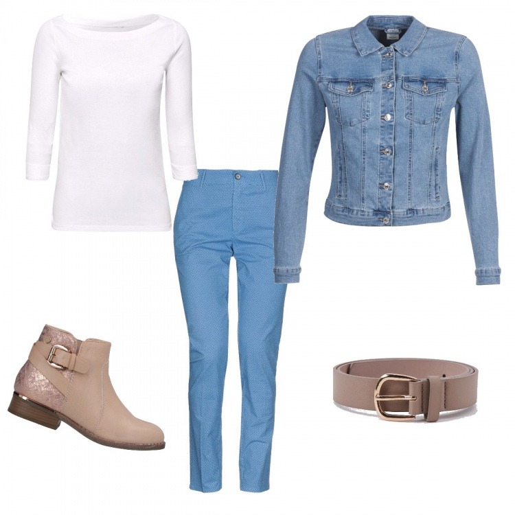 Outfit donna - Urban #6554. Stile Urban per Tutti i giorni. Abbinamento con giacche, stivaletti, pantalone chino, cinture, pullovers.