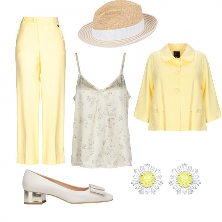 Outfit femme - Retro chic pour Pâques. Style Bon Ton pour Cérémonie. Assortir avec pantalons longs, tops et blouses, boucles d'oreilles, escarpins, bonnets, vestes, blazers et manteaux.