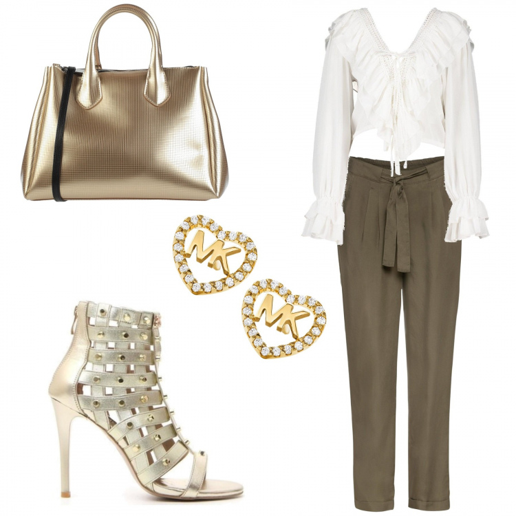 Outfit donna - Trendy #14476. Stile Trendy Abbinamento con borse a mano, orecchini, borse a tracolla, camicie, sandali.
