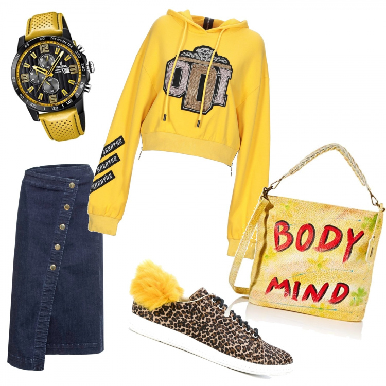 Outfit femme - Relax. Style Urban pour Tous les jours. Assortir avec jupes, sweats, sneakers, sacs à bandoulière et portés à l'épaule, montres.