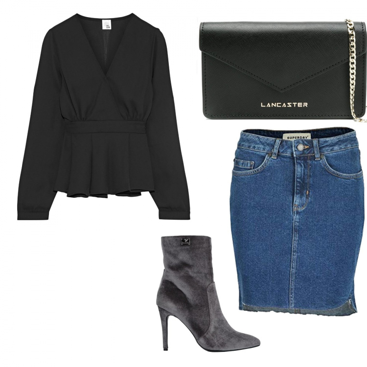 Outfit femme - Sexy #2185. Style Sexy pour Tous les jours. Assortir avec chemises, bottines, minijupes, pochette.