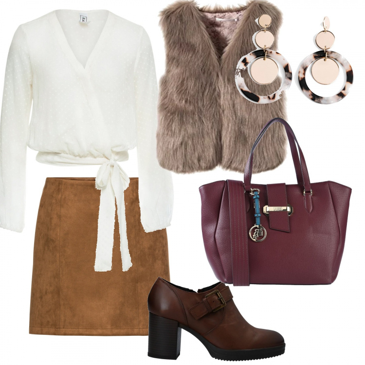 Outfit femme - Ton sur ton. Style Urban pour Tous les jours. Assortir avec t-shirts, t-shirts, boucles d'oreilles, bottines, manteaux, trenchs et éco-fourrures, sacs à main.