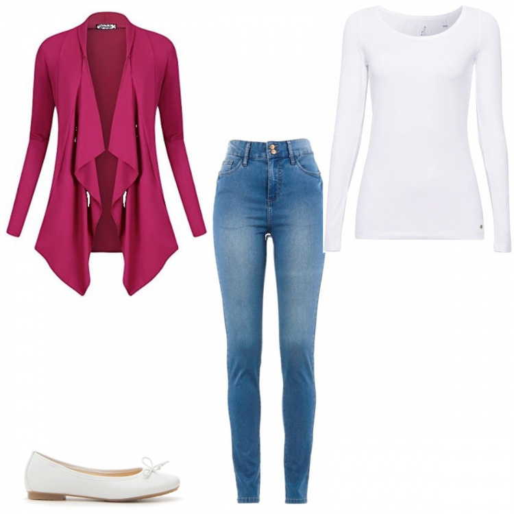 Outfit donna - Comoda tutti i giorni. per Tutti i giorni. Abbinamento con jeans slim fit, cardigan, pullovers, ballerine.