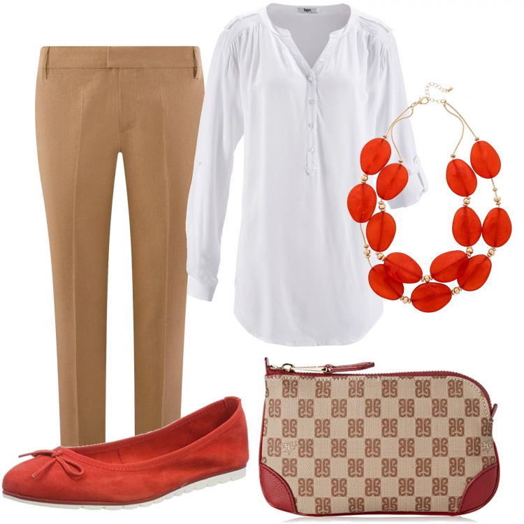 Outfit donna - Outfit low cost basic. Stile Basic per Tutti i giorni. Abbinamento con tuniche, collane, pochette, pantaloni capri, ballerine.
