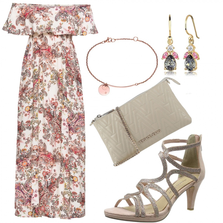 Outfit femme - Mariage bohème bis. Style Chic pour Cérémonie. Assortir avec robes longues, sandales, sabots, mules et tongs tendance, sacs à main, boucles d'oreilles, bracelets avec cabochons.
