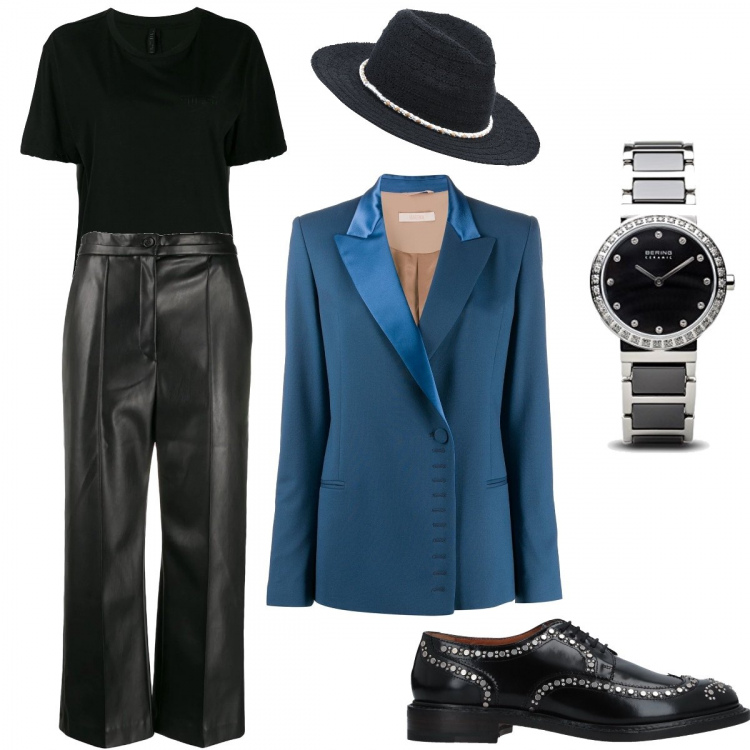 Outfit femme - #Masculin/féminin. Style Tendance pour Tous les jours. Assortir avec pantalons longs, mocassins et chaussures à lacets, blazers, chapeaux, t-shirts et polos, montres.