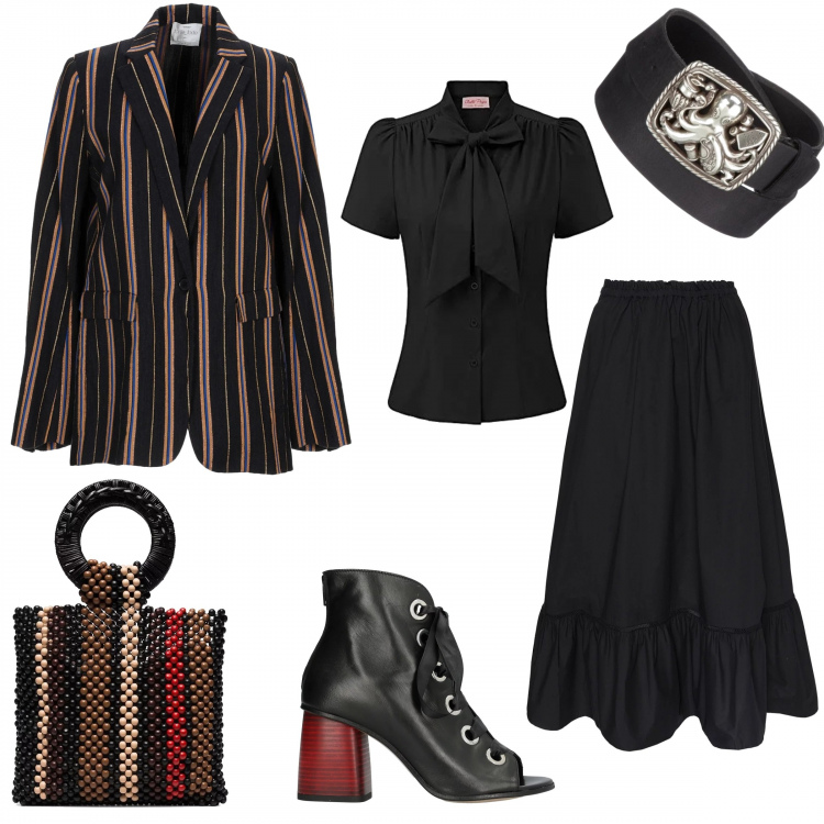 Outfit femme - Tendance en veste masculine. Style Tendance pour Tous les jours. Assortir avec tops et blouses, jupes, ceintures et bretelles, bottines, robes, sacs à main.