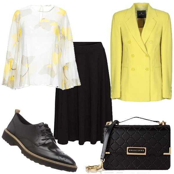 Outfit mujer - Chaqueta masculina. Estilo Urban para Oficina. Combinación con bolsos de hombro, scarpe stringate brogue nero, faldas, blusa, blazers.