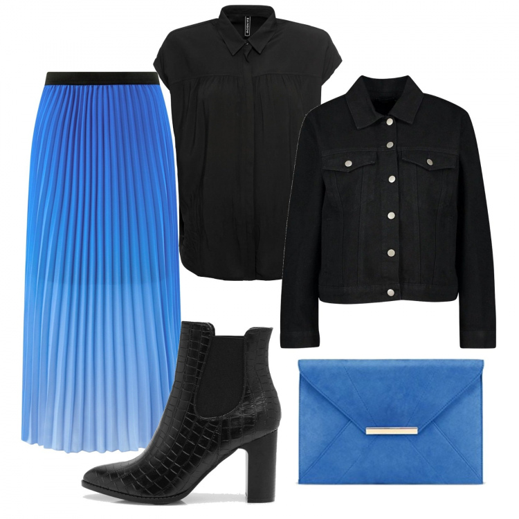 Outfit donna - Trendy #17704. Stile Trendy per Serata fuori. Abbinamento con camicie a manica corta, stivaletti texani, stivaletti, gonne lunghe, borse a spalla.