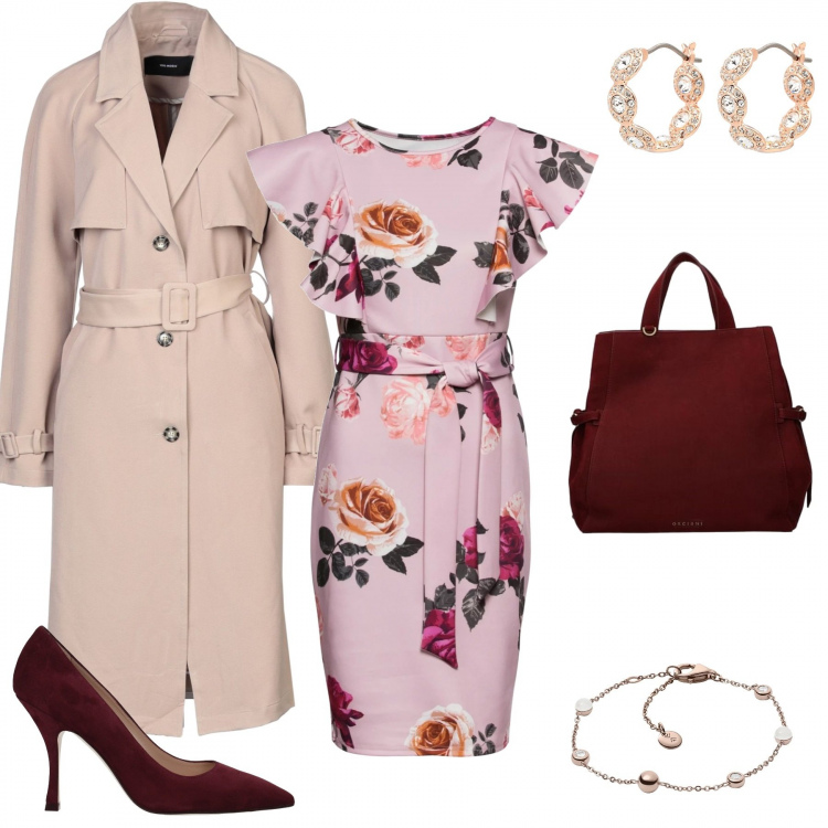 Outfit donna - RosesRRed. Stile Chic per Ufficio. Abbinamento con cappotti, orecchini, braccialetti, pantaloni chino, décolleté, borsa a mano.