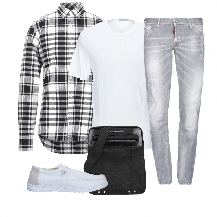 Outfit hombre - Street wear. Estilo Urban para Todos los días. Combinación con camisas, pullover, pantalone in denim, mocasines y zapatos con cordones, bolsos y mochilas in pelle.