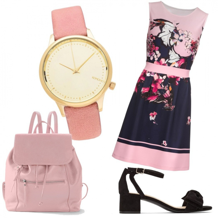 Outfit femme - De rosés par tout. Style Basique pour Tous les jours. look idéal pour Petite. Assortir avec robes, sac, sandales, sabots, mules et tongs tendance, montres.
