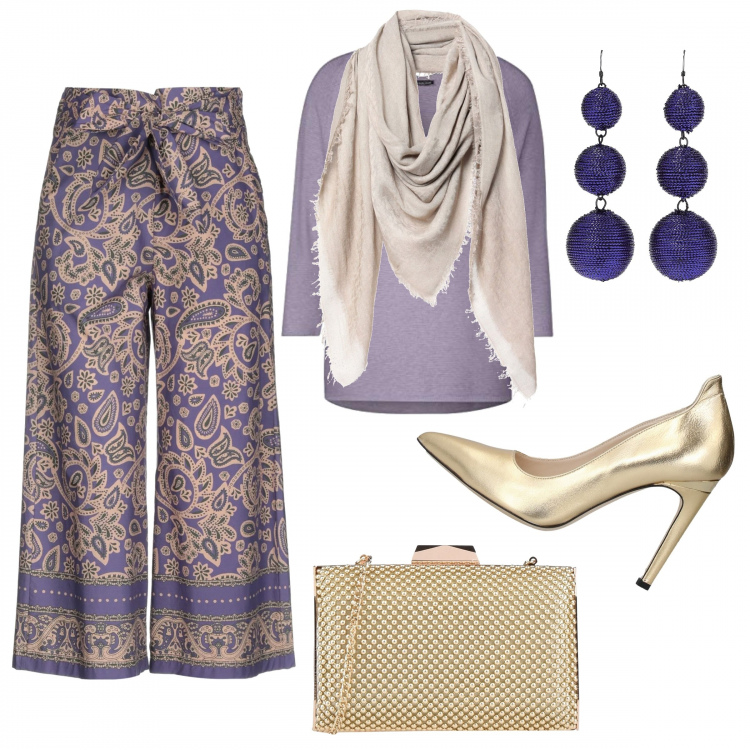 Outfit femme - Concert salle Gaveau. Style Chic pour Soirée dehors. Assortir avec pantalons longs, gros pulls, escarpins, sacs à main, boucles d'oreilles, foulards et écharpes.