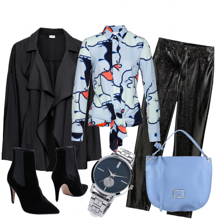 Outfit femme - Élégante citadine. Style Bon Ton pour Tous les jours. Assortir avec t-shirts, vestes, blazers et manteaux, montres, pantalons longs, chaussure à talon, sacs à main.