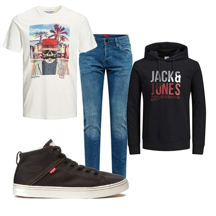 Outfit homme - Tendance #2252. Style Tendance pour Tous les jours. Assortir avec sweats, jeans, t-shirts, polos et débardeurs, sneakers.