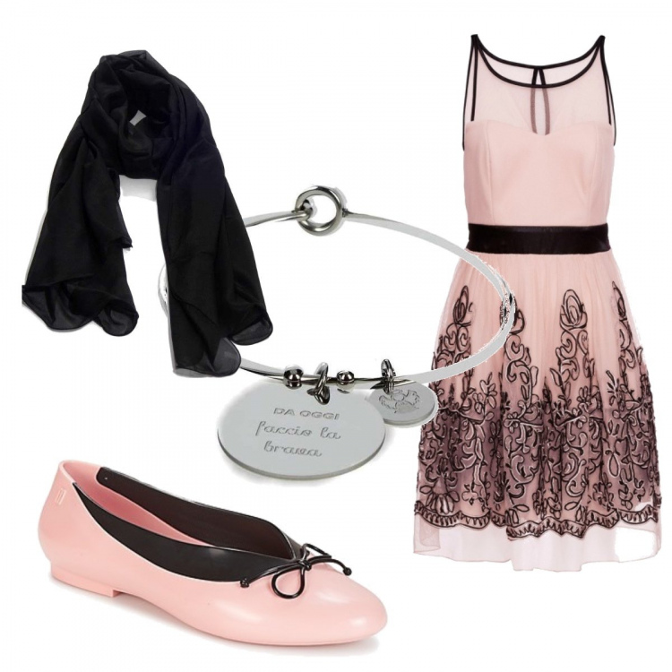 Outfit donna - Da oggi faccio la brava. Stile Chic per Cerimonia. look ideale per Tall. Abbinamento con vestiti, ballerine, braccialetti, sciarpe.