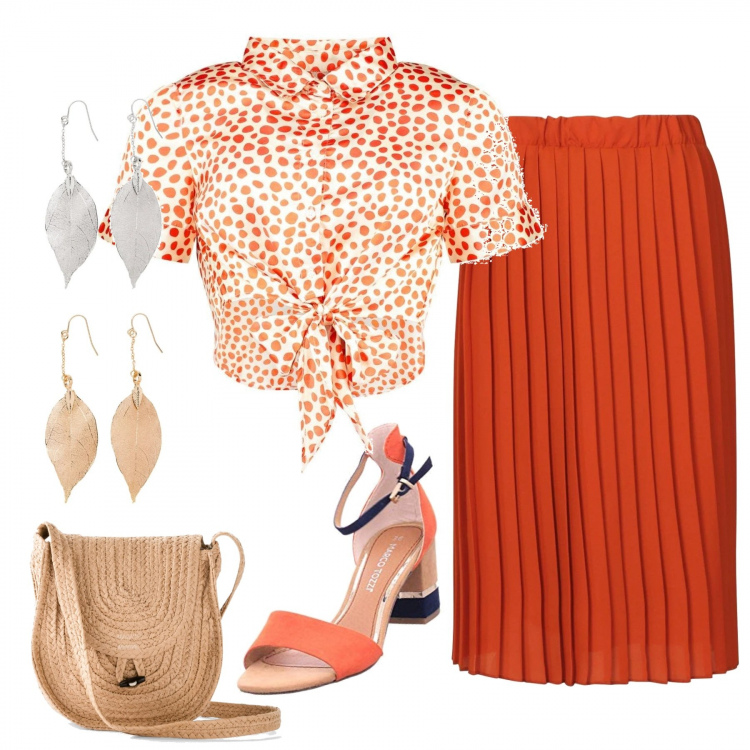 Outfit femme - Pâques à la maison. Style Tendance pour Tous les jours. Assortir avec sacs en bandoulière, boucles d'oreilles, tops et blouses, jupes, sandales, sabots, mules et tongs tendance.