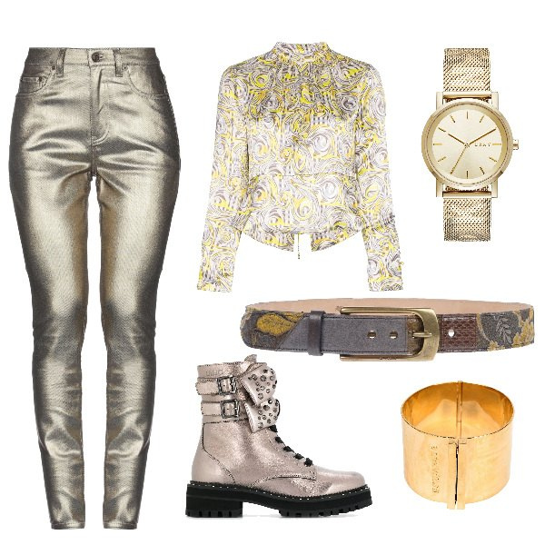 Outfit femme - Tendance #19992. Style Tendance Assortir avec chemises, bottes, ceintures et bretelles, montres, jeans, bracelets.