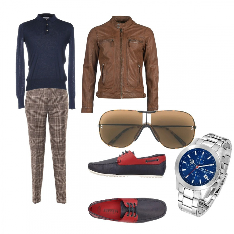 Outfit uomo - Casual, Me and Mr. Jones. Stile Casual per Tutti i giorni. Abbinamento con blazer, occhiali da sole, pullover, scarpe stringate, pantaloni lunghi, orologi.