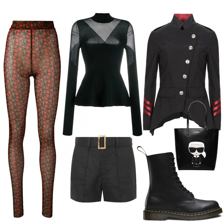 Outfit femme - Rock #2612. Style Rock pour Tous les jours. Assortir avec vestes, blazers et manteaux, bottines, tops et blouses, leggings et jeggings, sacs à main, pantalons courts et shorts.