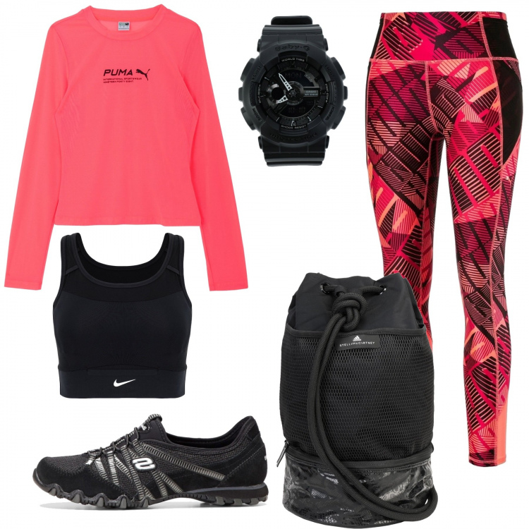 Outfit femme - Sport coloré. Style Urban pour Sport. Assortir avec sneakers, leggings et jeggings, sacs-à-dos, tops et blouses, montres, t-shirts et polos.