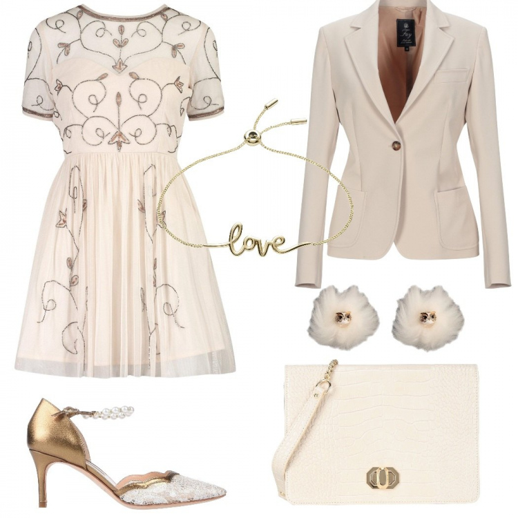 Outfit femme - Belle et élégante -Anniversaire mariage. Style Bon Ton pour Cérémonie. Assortir avec robes, chaussures à talon, boucles d'oreilles, sacs en bandoulière, blazers, bracelets.