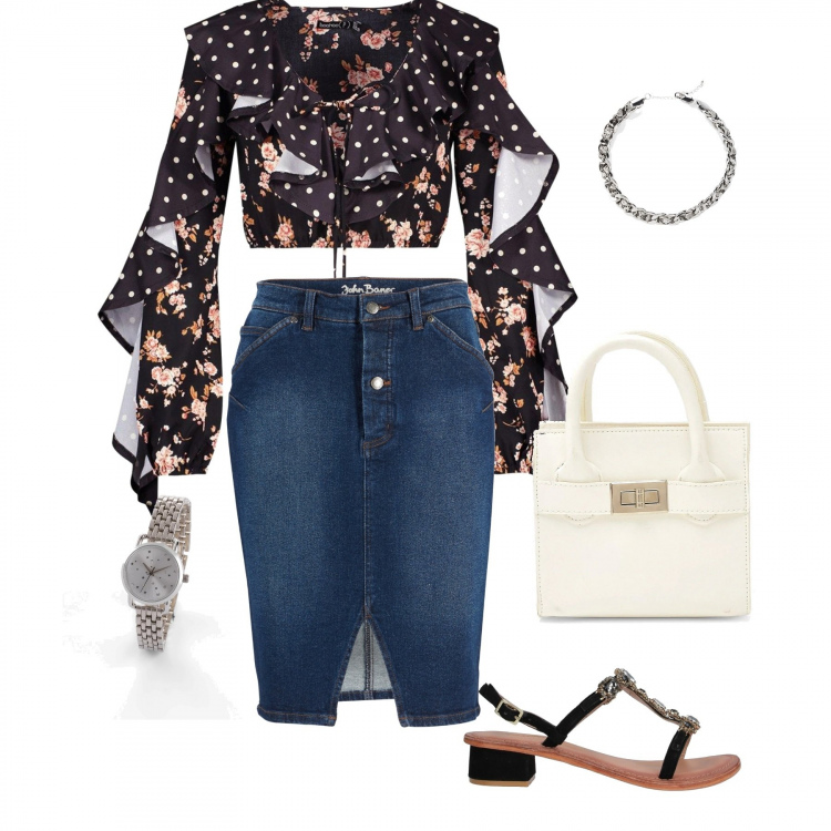 Outfit femme - Original en jupe. Style Tendance pour Tous les jours. Assortir avec jupes, montres, colliers et pendantifs, tops et blouses, sandales, sabots, mules et tongs tendance, bandeaux.