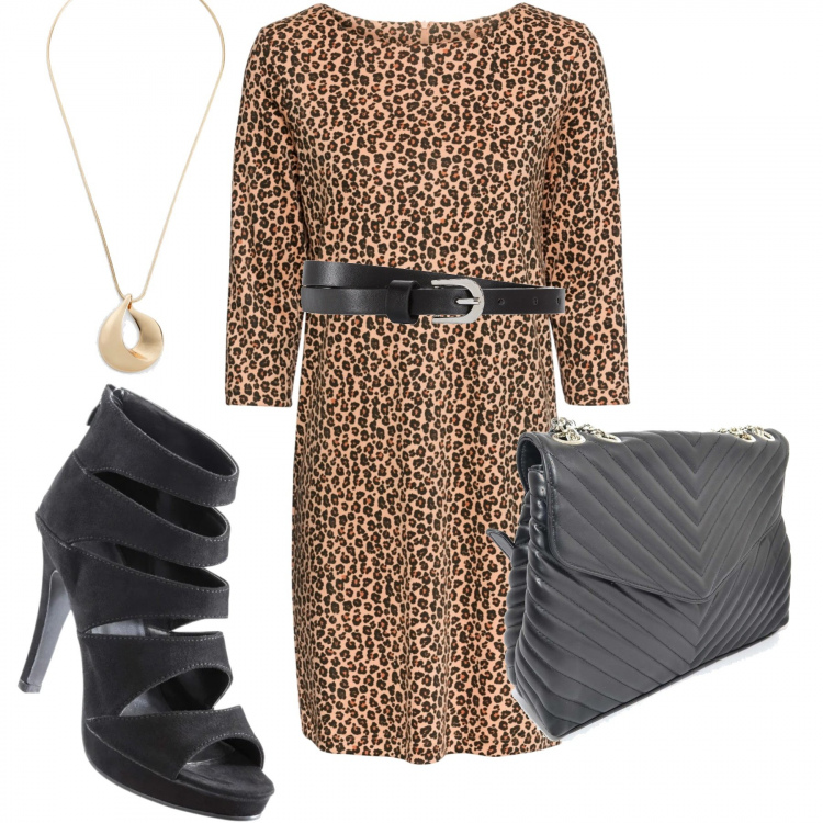 Outfit donna - Rock #2655. Stile Rock per Serata fuori. Abbinamento con maglieria, cinture, sandali col tacco, sneakers, borsa a mano.