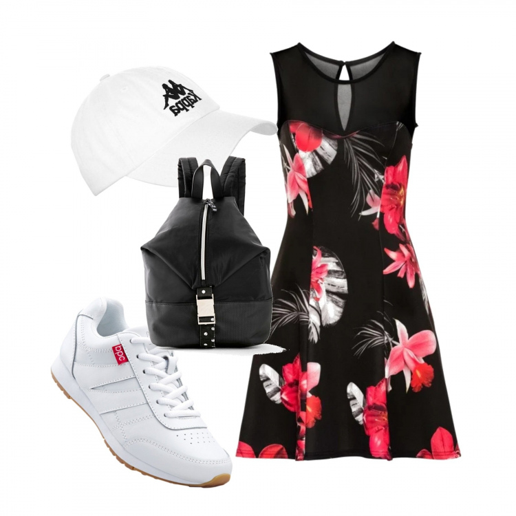 Outfit donna - Comoda con stile. Stile Urban per Tutti i giorni. Abbinamento con sneakers, vestiti, zaino, cappello.