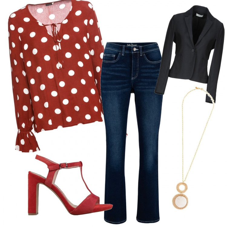 Outfit femme - En blouse-jean. Style Urban pour Tous les jours. Assortir avec pantalon , jean bootcut, robes, sandales à talon, colliers.