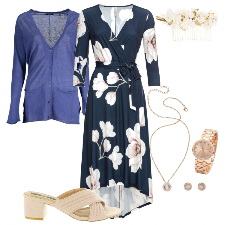 Outfit donna - È pur sempre Pasqua!. Stile Bon Ton per Cerimonia. Abbinamento con vestiti lunghi, orecchini, cappelli, sandali, cardigans.