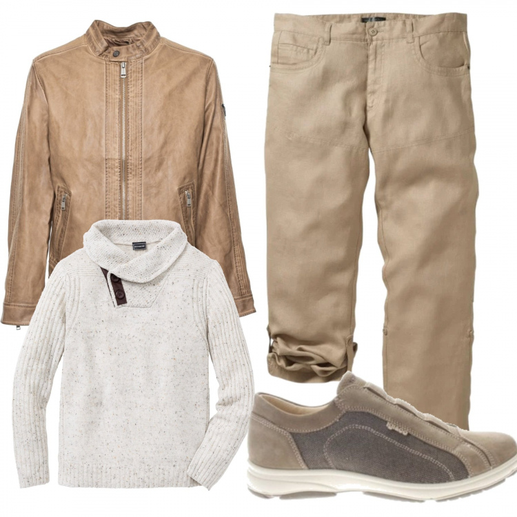 Outfit uomo - Casual #6298. Stile Casual per Tutti i giorni. Abbinamento con maglieria, maglieria, sneakers, giacca.