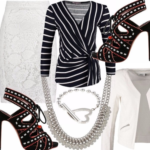 Outfit Cerimonia in righe