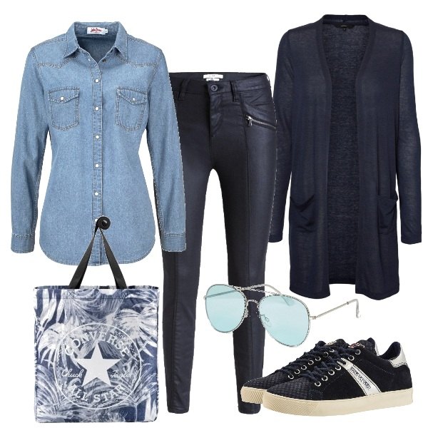 Outfit donna - Jeansando. Stile Basic per Scuola/Università. Abbinamento con camicie.