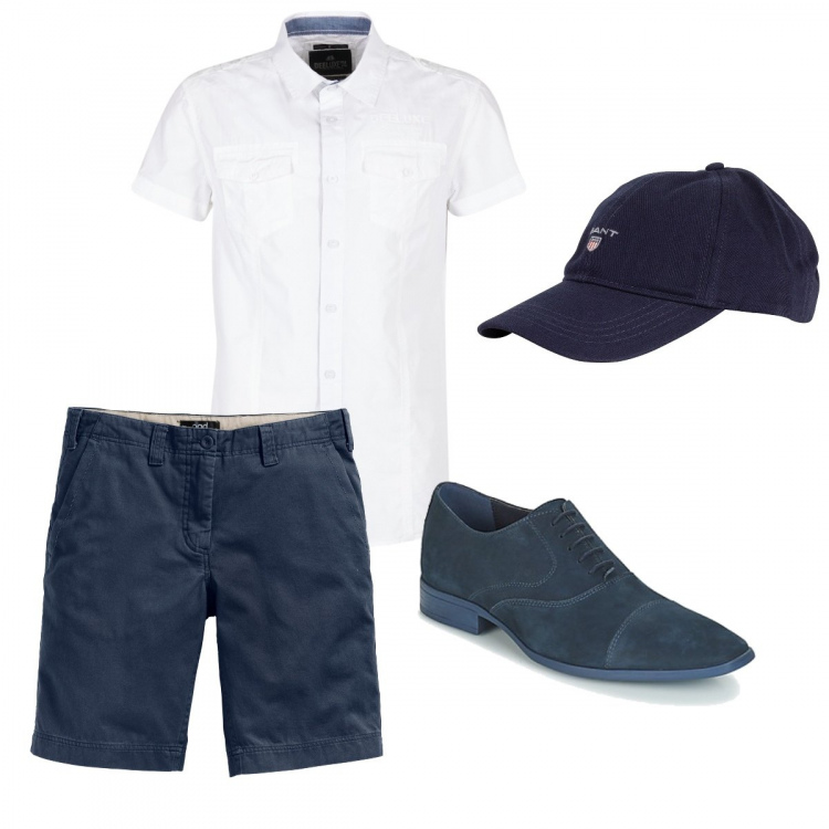 Outfit uomo - .. eleganti anche in corto.... Stile Casual per Tutti i giorni. Abbinamento con bermuda, cappelli con visiera, camicie a manica corta, scarpe stringate.