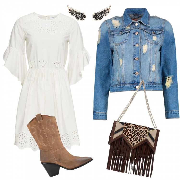 Outfit femme - Western. Style Ethnique pour Tous les jours. Assortir avec robes longues, bottines, boucles d'oreilles, vestes, blazers et manteaux, sacs à l'épaule.