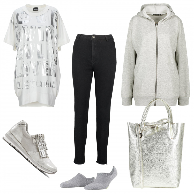 Outfit femme - Sweat + t-shirt. Style Bon Ton pour Tous les jours. Assortir avec robes de plage, t-shirts et polos, sacs, leggings et jeggings, sweats, collants et chaussettes.
