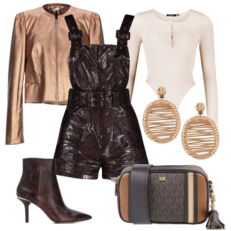 Outfit femme - Une Mlle en salopette. Style Bon Ton pour Soirée dehors. Assortir avec jumpsuit, salopettes et playsuit, sacs à main, boucles d'oreilles, bottes, vestes, blazers et manteaux, tops et blouses.