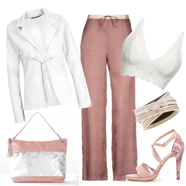 Outfit donna - Sexy #3803. Stile Sexy per Serata fuori. Abbinamento con pantalone lungo, vestiti lunghi, braccialetti, vestiti chemisier, blazer, sandali.
