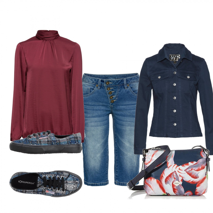 Outfit donna - Basic #16244. Stile Basic per Tutti i giorni. Abbinamento con sneakers, costumi interi, bluse, blazer, borsa a spalla.