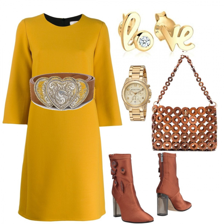 Outfit femme - Tendance #25660. Style Tendance pour Tous les jours. Assortir avec robes mi-longues/au genou, boucles d'oreilles.