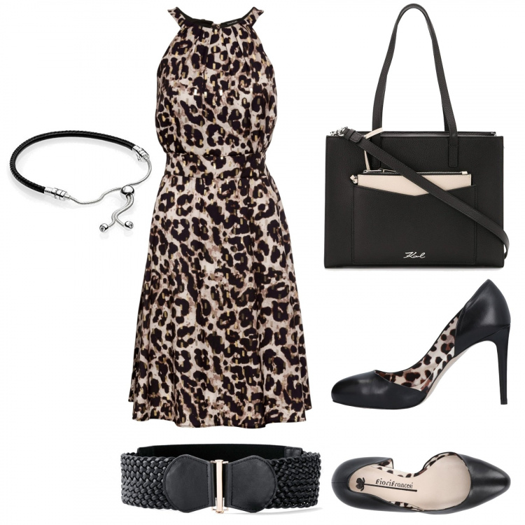 Outfit femme - Tigresse. Style Sexy pour Tous les jours. Assortir avec robes longues, ceintures, sacs à main, bracelets.