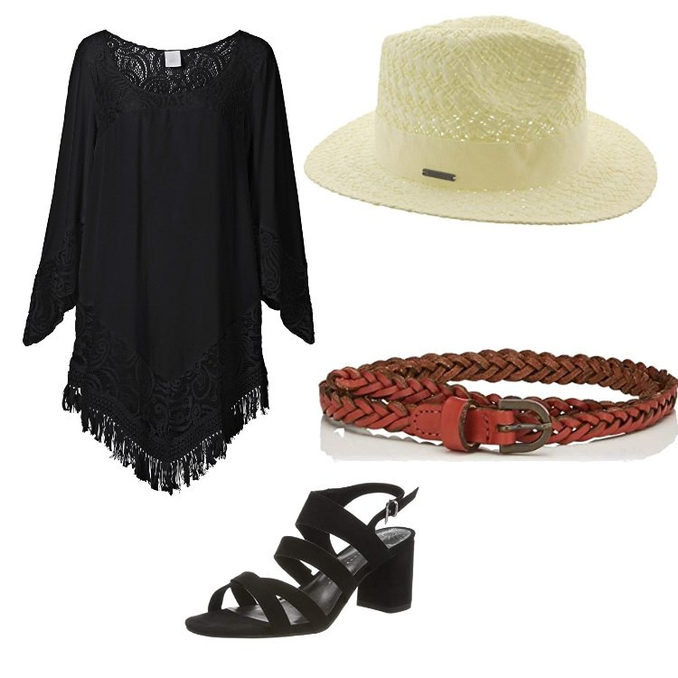 Outfit femme - Balade. Style Ethnique Assortir avec robes de plage, ceinture.