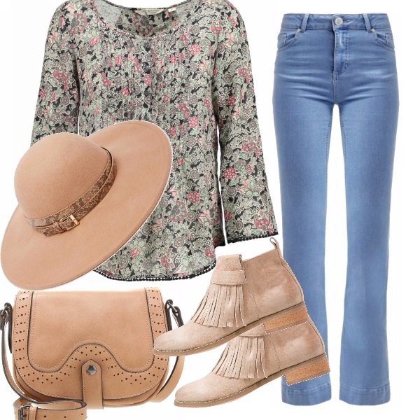 Outfit donna - Un\'aria 70\'s. Stile Etnico per Scuola/Università.