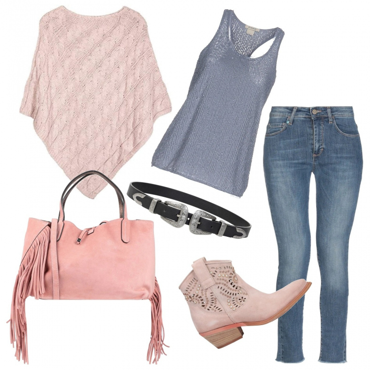 Outfit femme - Esprit Country. Style Ethnique pour Tous les jours. Assortir avec ceintures, manteaux, bottines, débardeurs à bretelles.